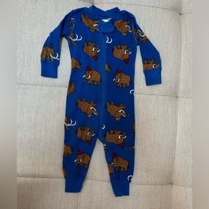 Hanna Andersson Blue Mammoth Print Zip Pajamas